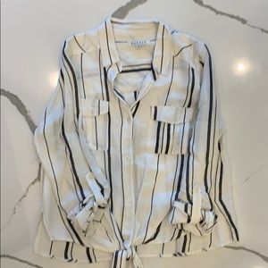 Linen button down top